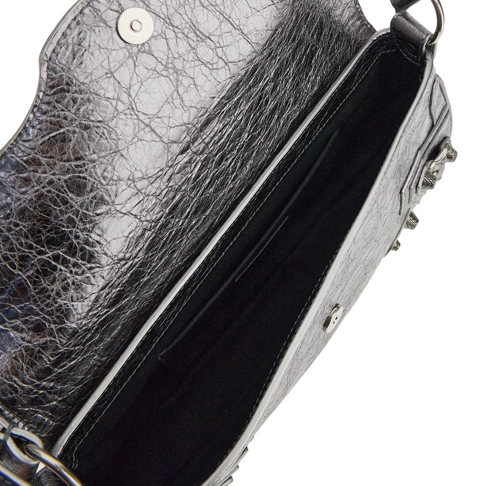 &#39;Le Cagole&#39; S metallized Arena leather bag