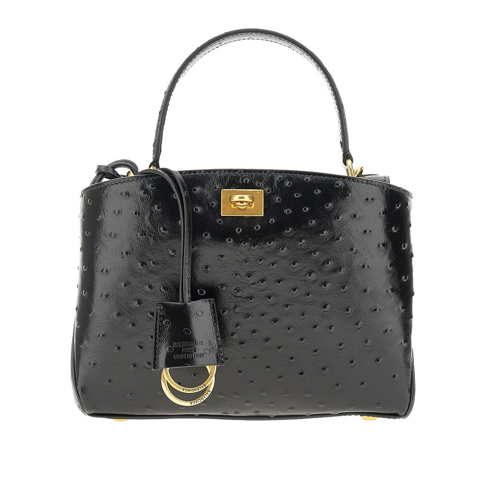 Borsa &#39;Rodeo&#39; mini in pelle stampa struzzo