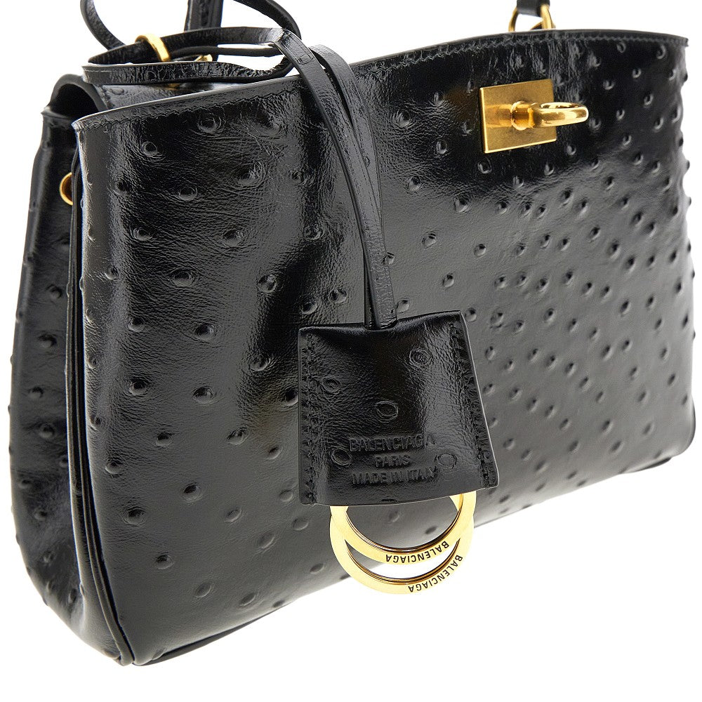 Borsa &#39;Rodeo&#39; mini in pelle stampa struzzo