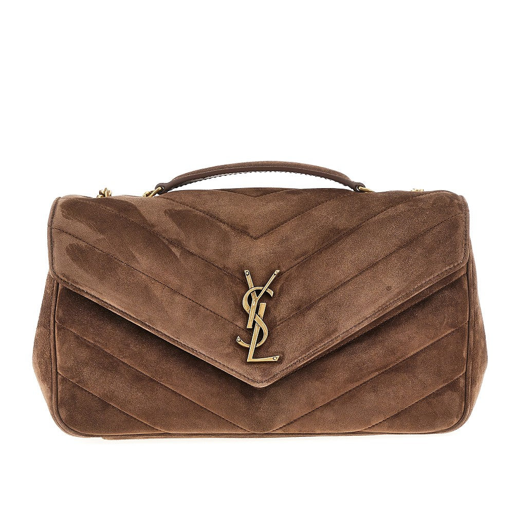 Quilted suede leather medium 'Loulou' bag