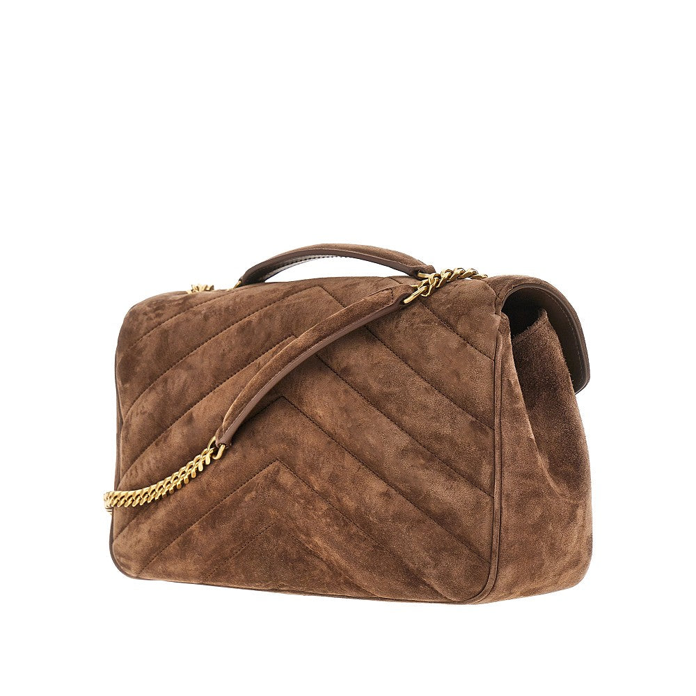 Quilted suede leather medium 'Loulou' bag