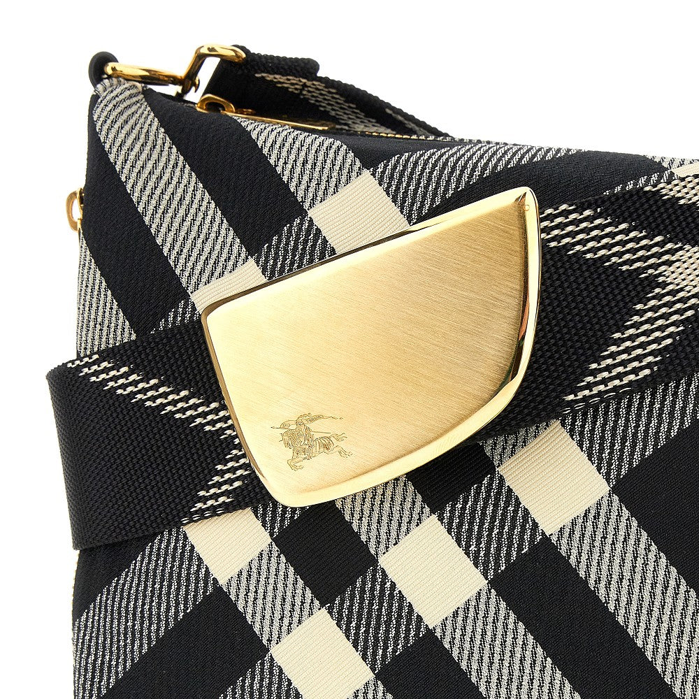 Check fabric &#39;Shield&#39; crossbody bag