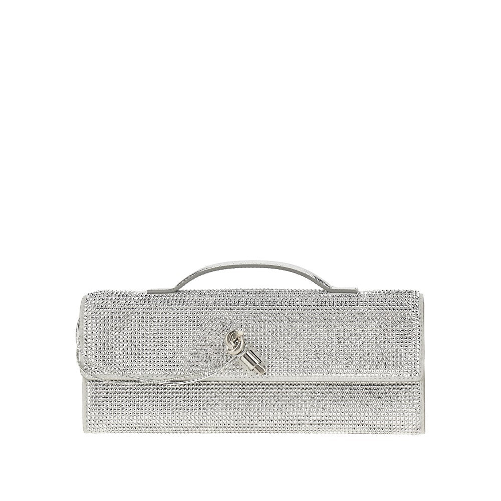 Clutch 'Andiamo' in pelle con cristalli