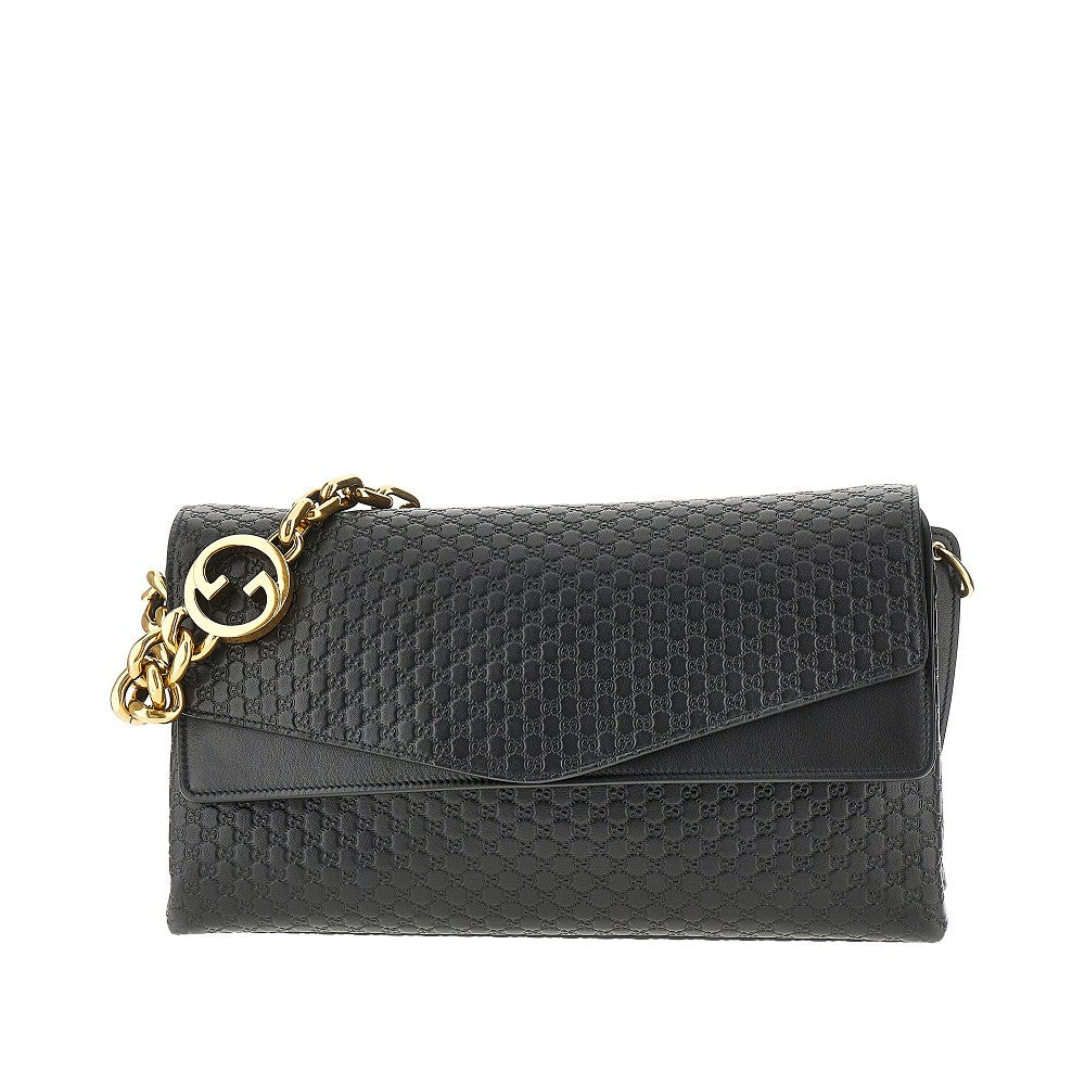 Leather bag with GG Interlock chain