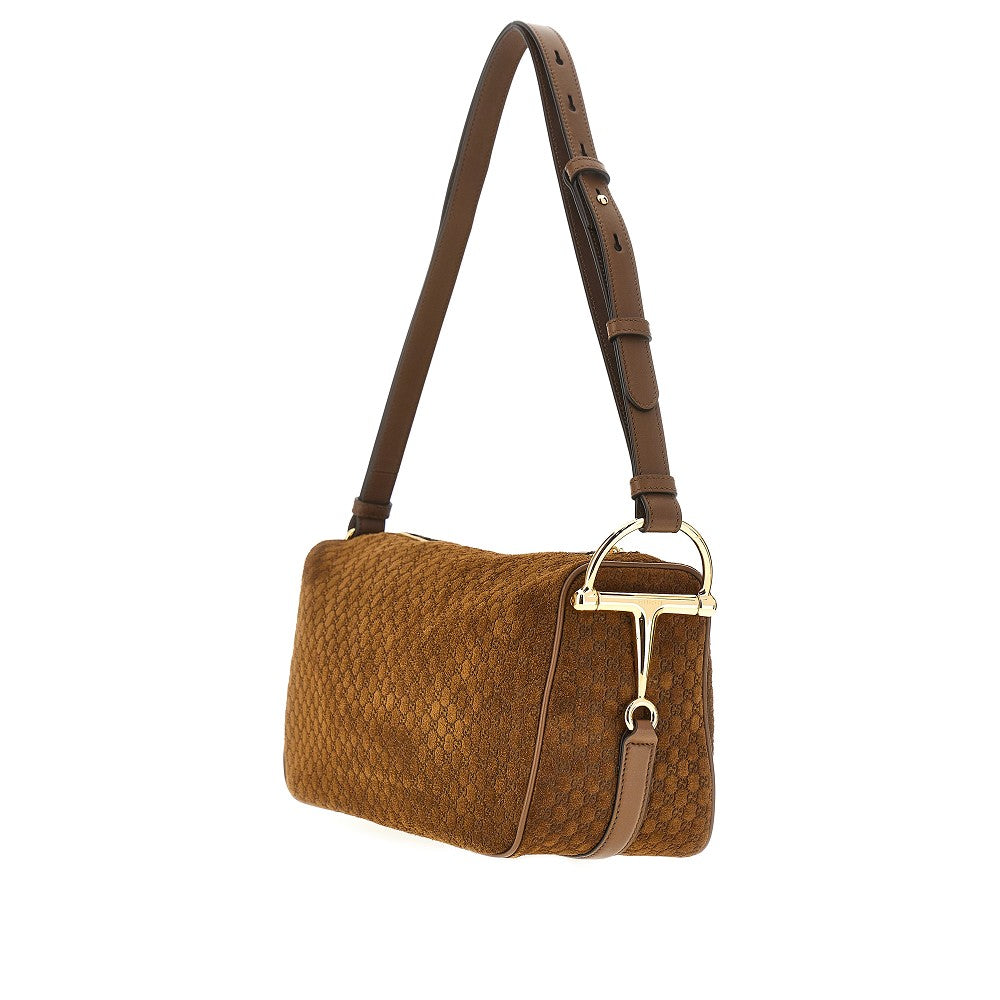 Suede medium 'Gucci Half Horsebit' bag