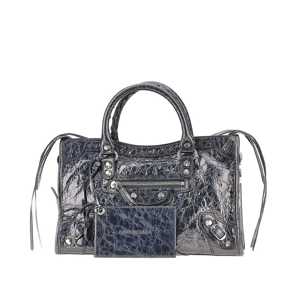 Metallized Arena leather small 'Le City' bag
