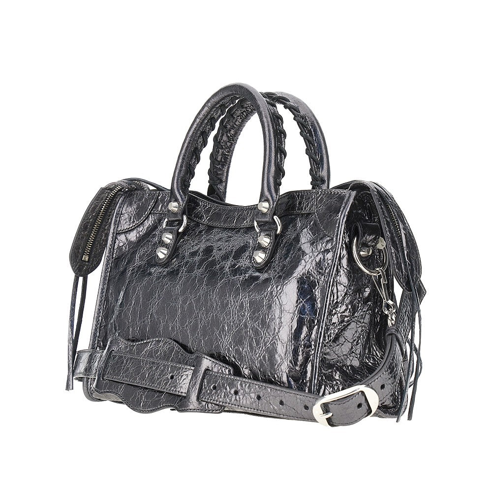 Metallized Arena leather small 'Le City' bag