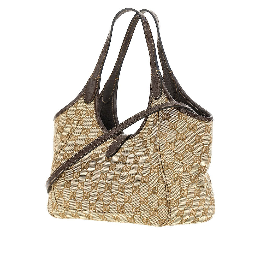 GG fabric and leather small 'Mercato' bag