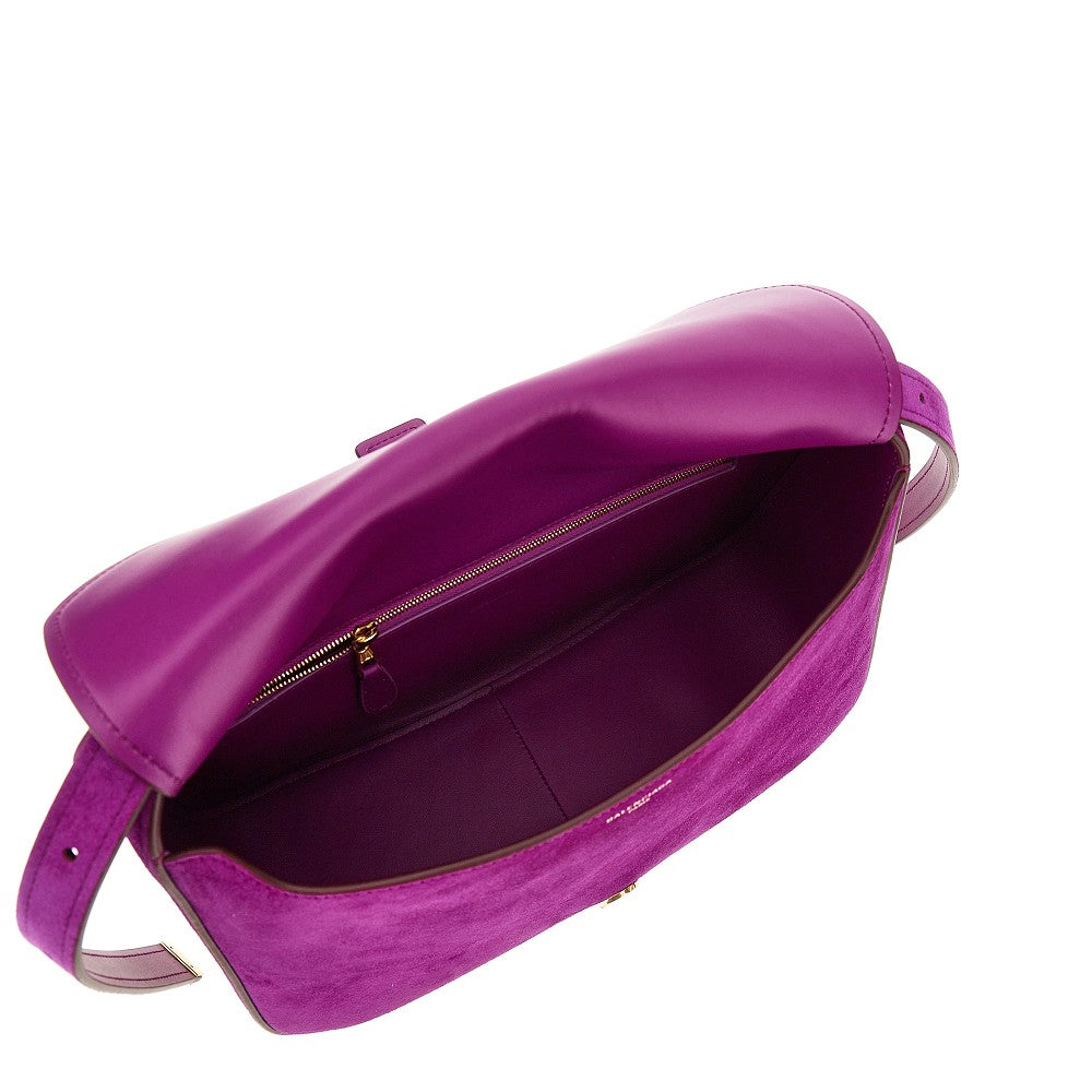 Suede leather medium 'Clicca' shoulder bag