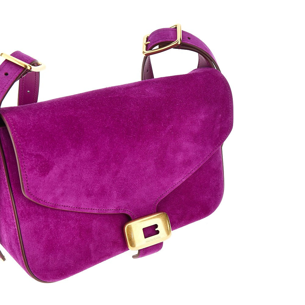 Suede leather medium 'Clicca' shoulder bag