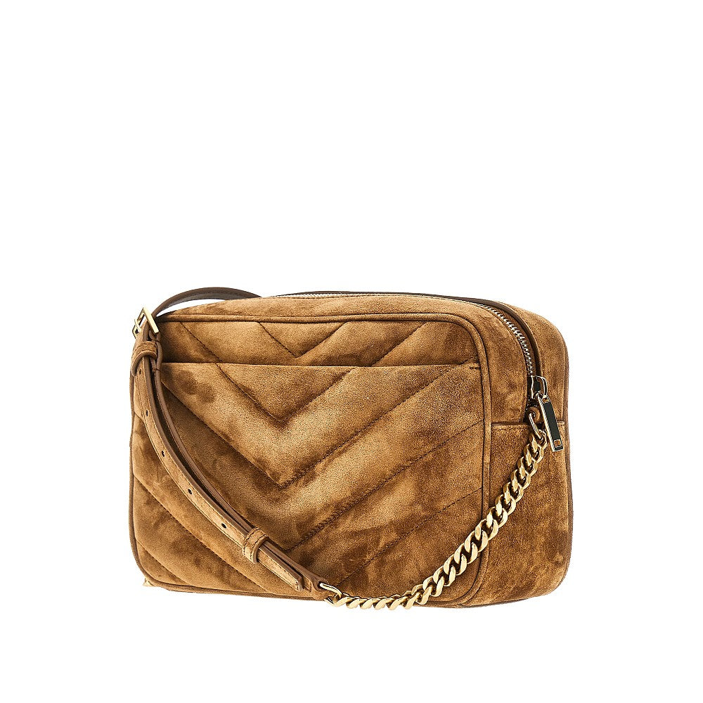 Camera bag 'Loulou' in suede matelassé