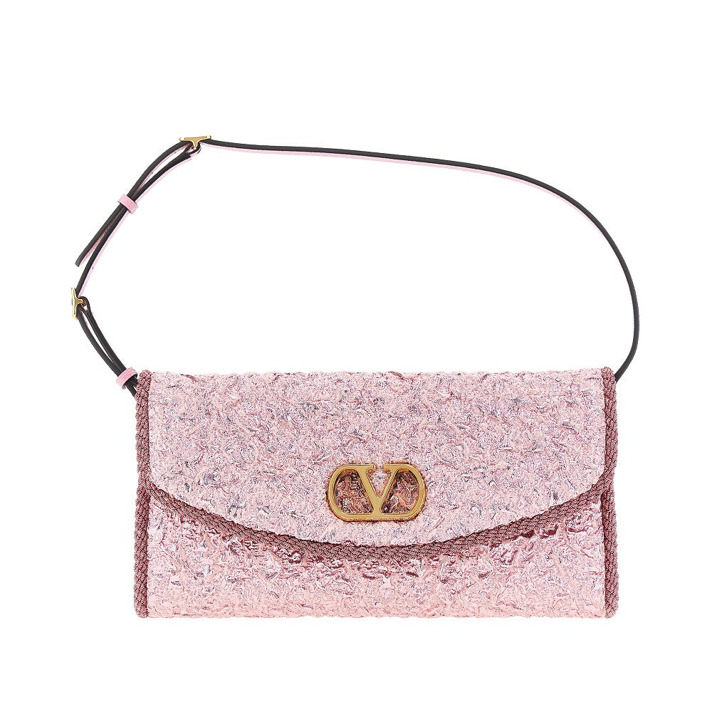 Cloqué fabric small shoulder bag