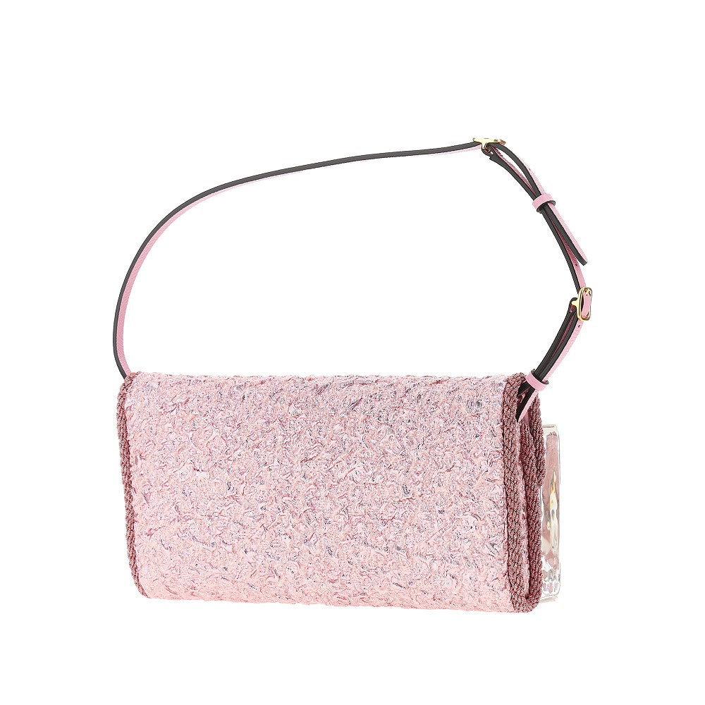 Cloqué fabric small shoulder bag