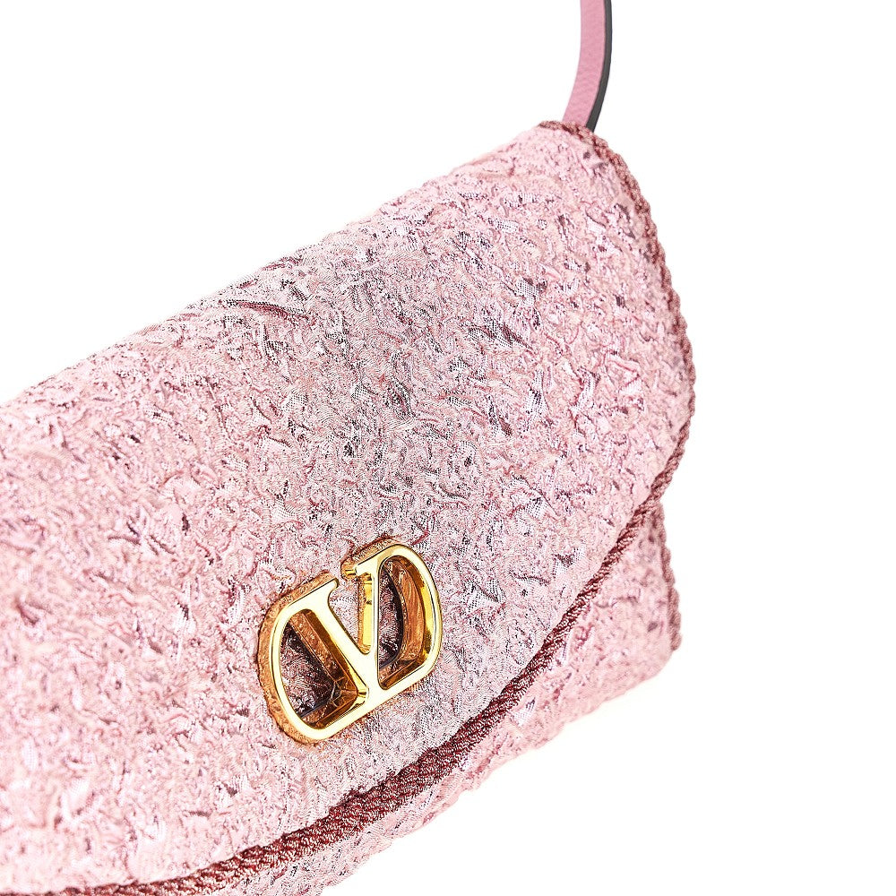 Cloqué fabric small shoulder bag