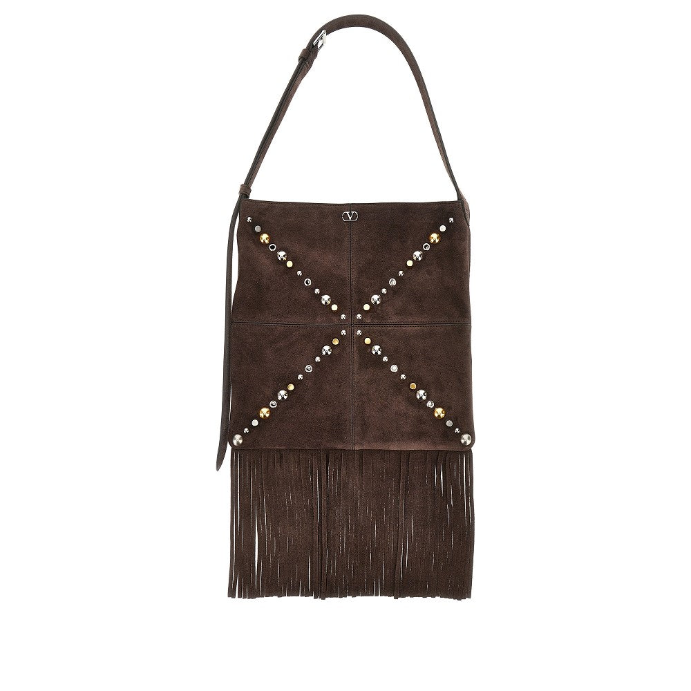 'Nellcôte' suede leather shoulder bag