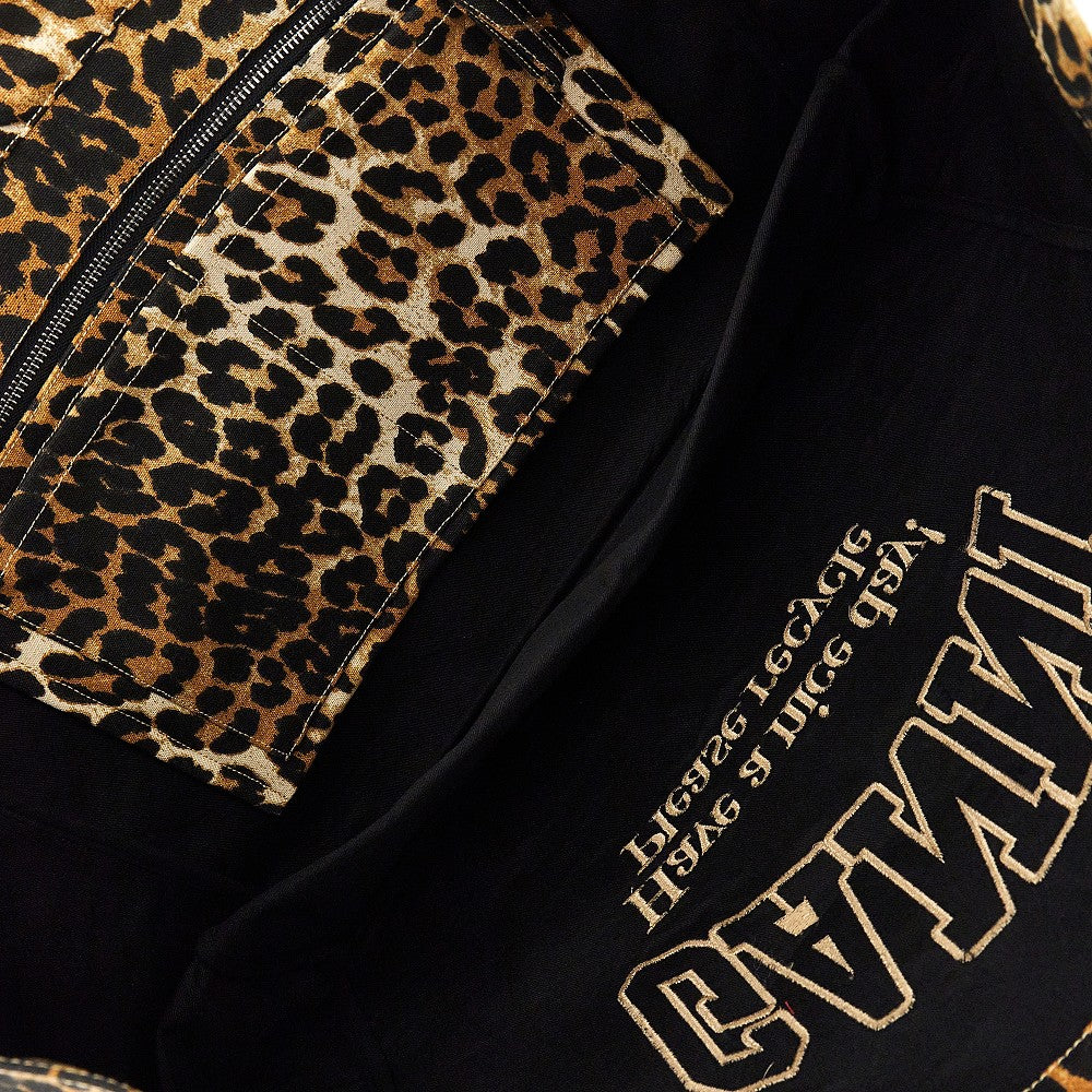 Tote bag XXL in tela leopardata