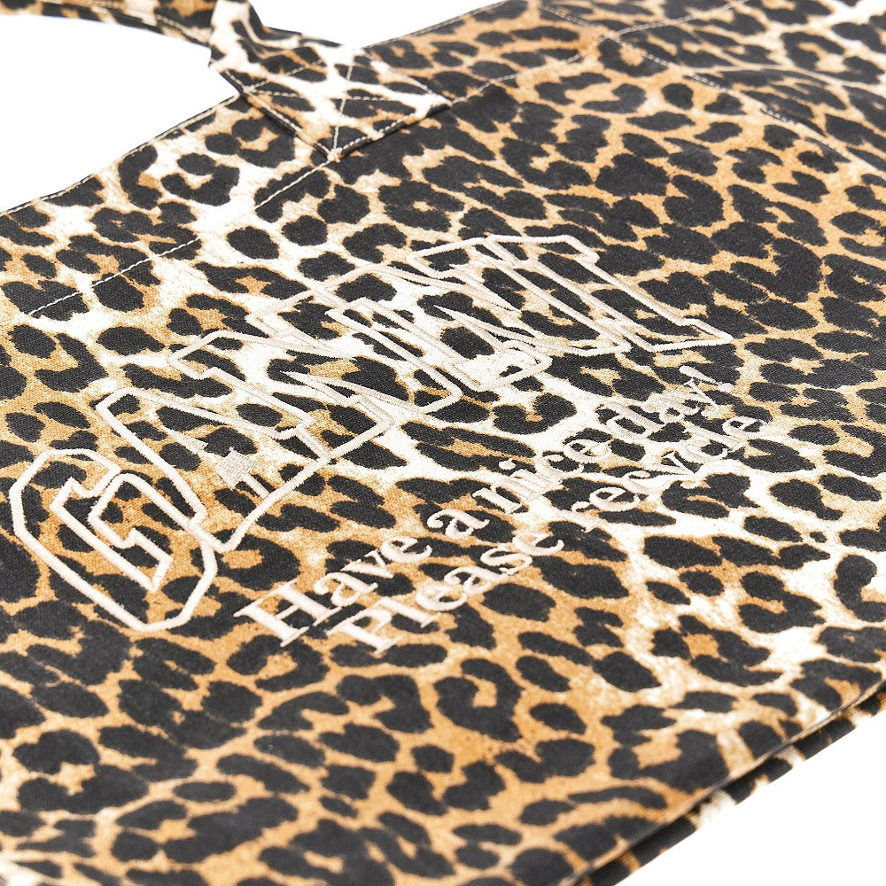Tote bag XXL in tela leopardata