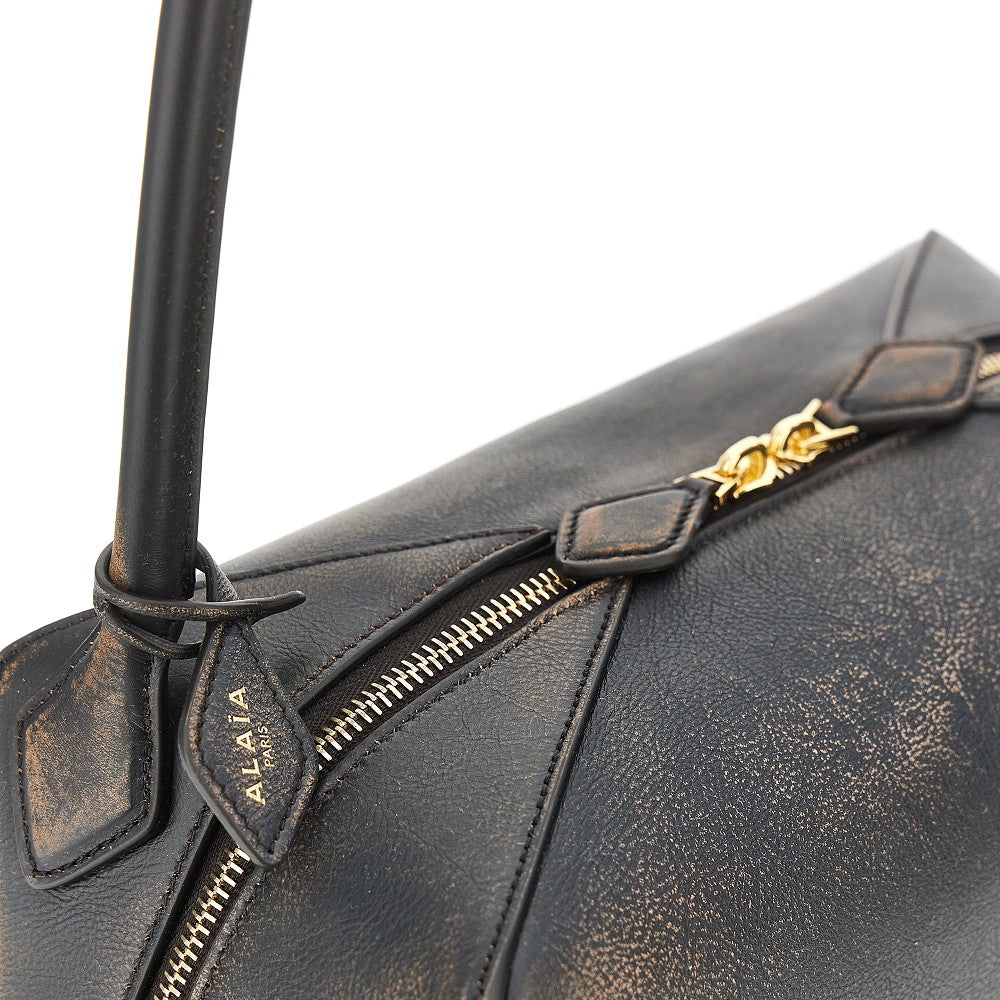'Le Bouledogue' vintage effect leather bag