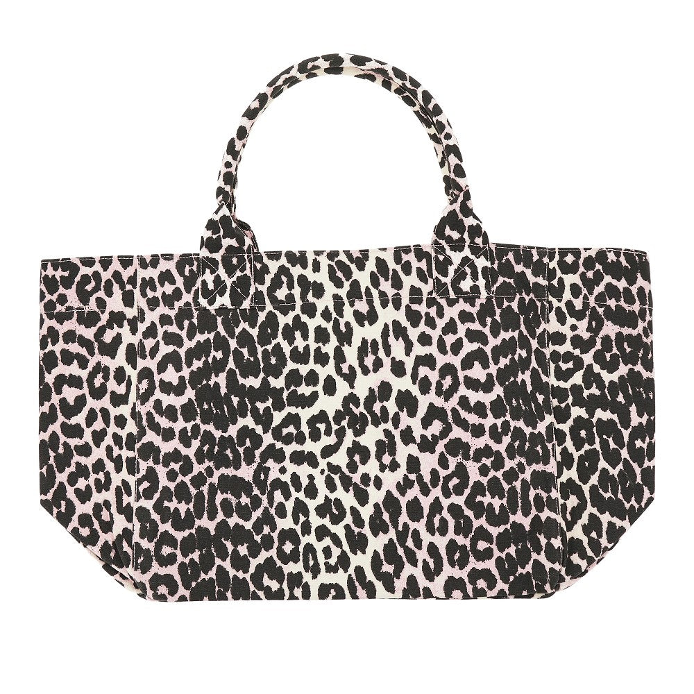 Leopard-print canvas XXL tote bag