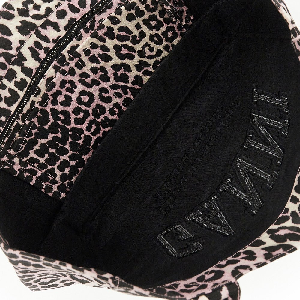 Leopard-print canvas XXL tote bag