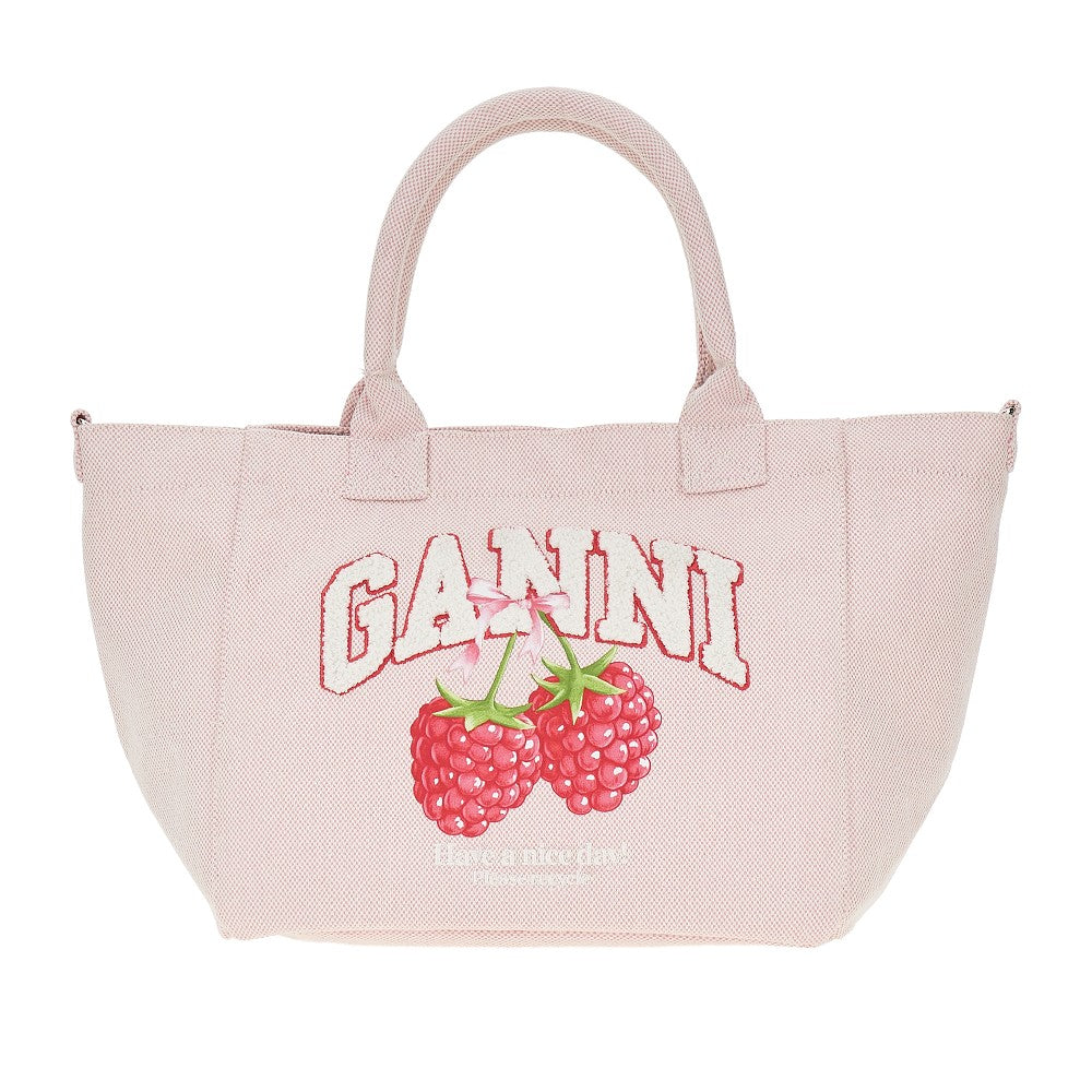 Shopping bag with Raspberries print