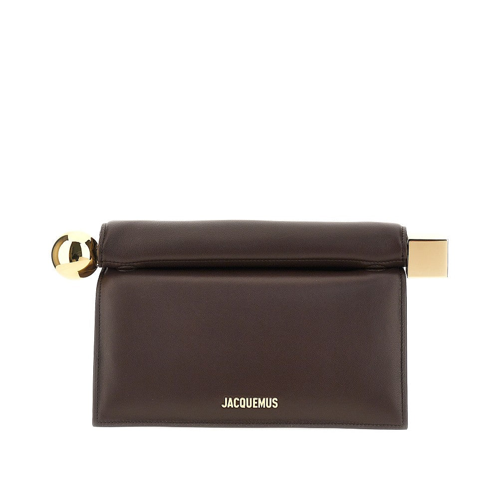 Nappa leather 'Rond Carré' clutch