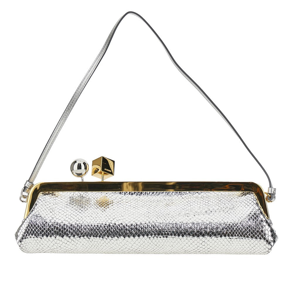 Metallic leather 'Salon' pouch