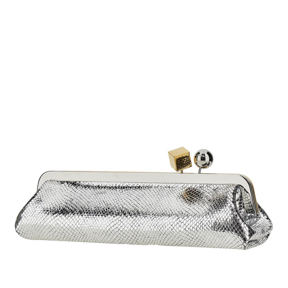 Metallic leather 'Salon' pouch