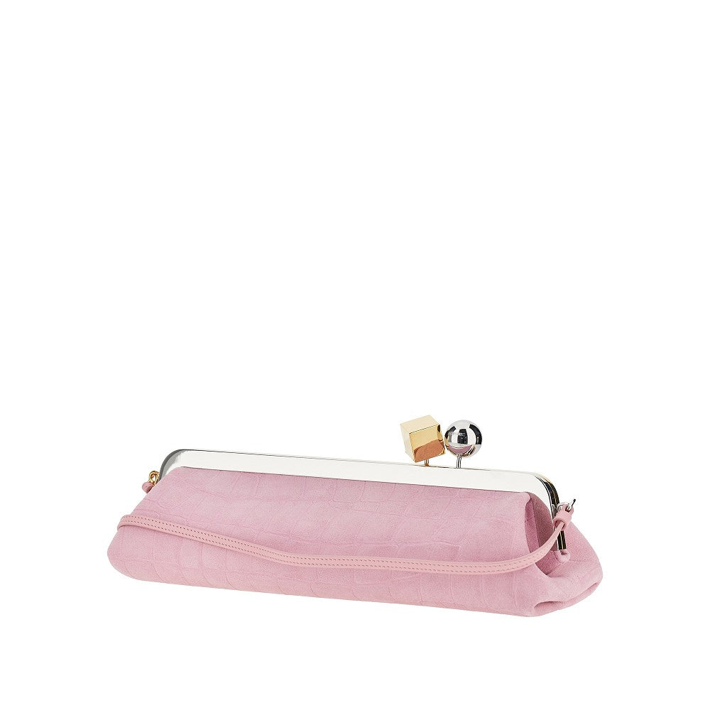 Pochette 'Salon' in suede effetto cocco