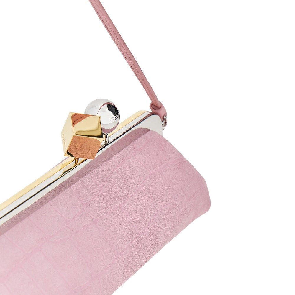 Pochette 'Salon' in suede effetto cocco