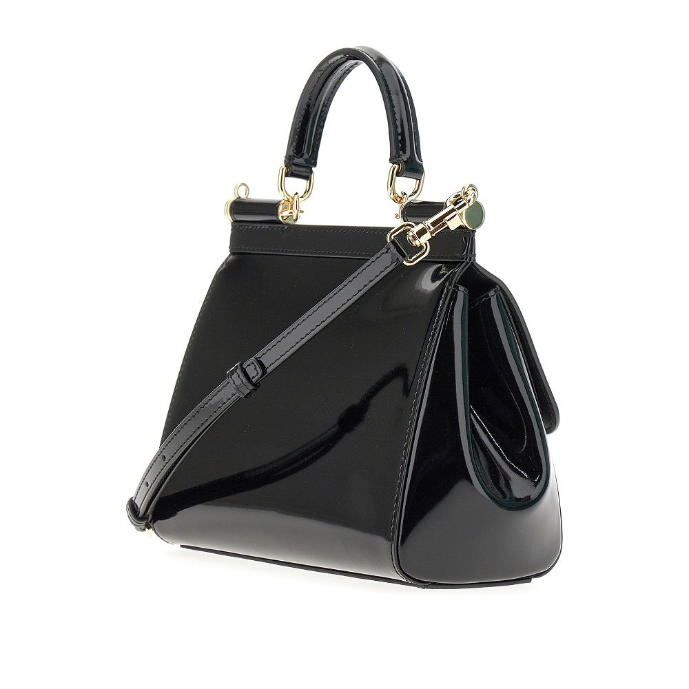 Glossy leather small Sicily bag