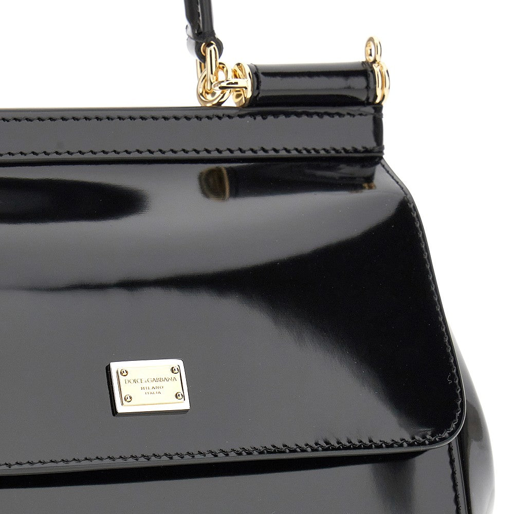 Glossy leather small Sicily bag