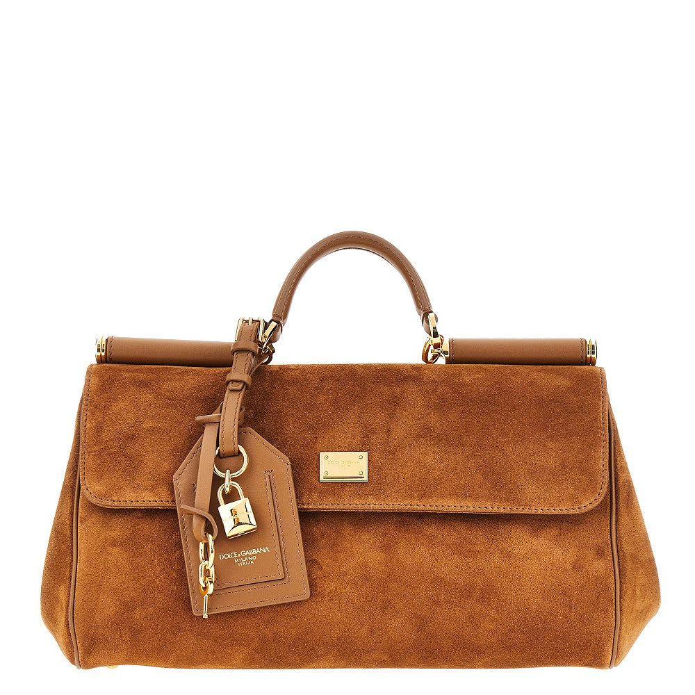 Borsa a mano 'My Sicily' in pelle scamosciata