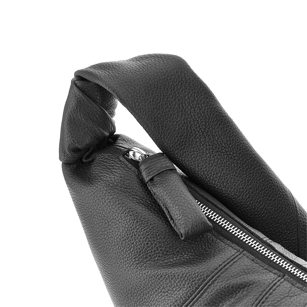Grained leather medium 'Croissant' bag