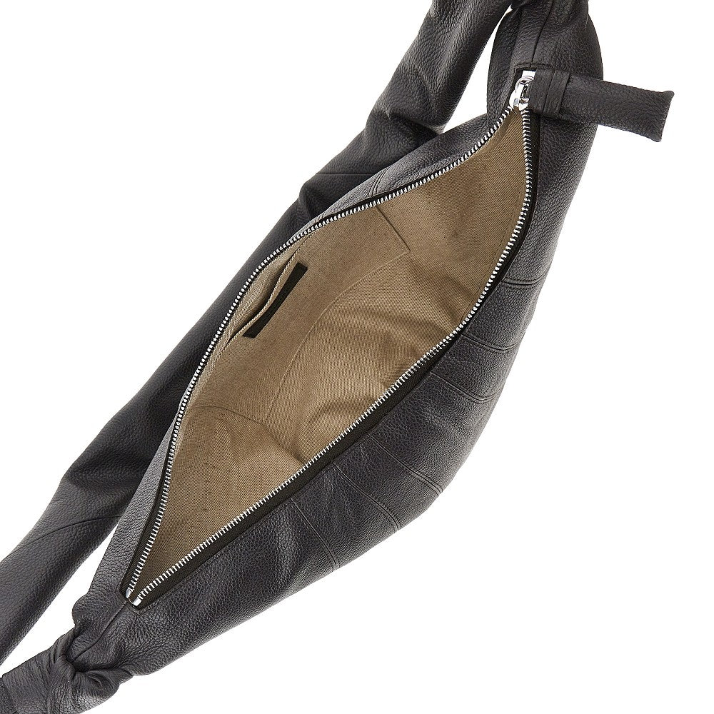 Grained leather medium 'Croissant' bag