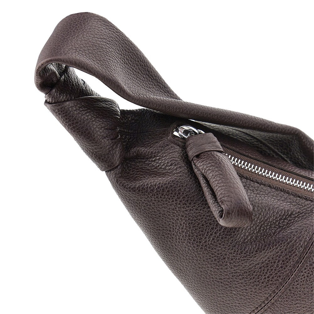 Grained leather medium 'Croissant' bag