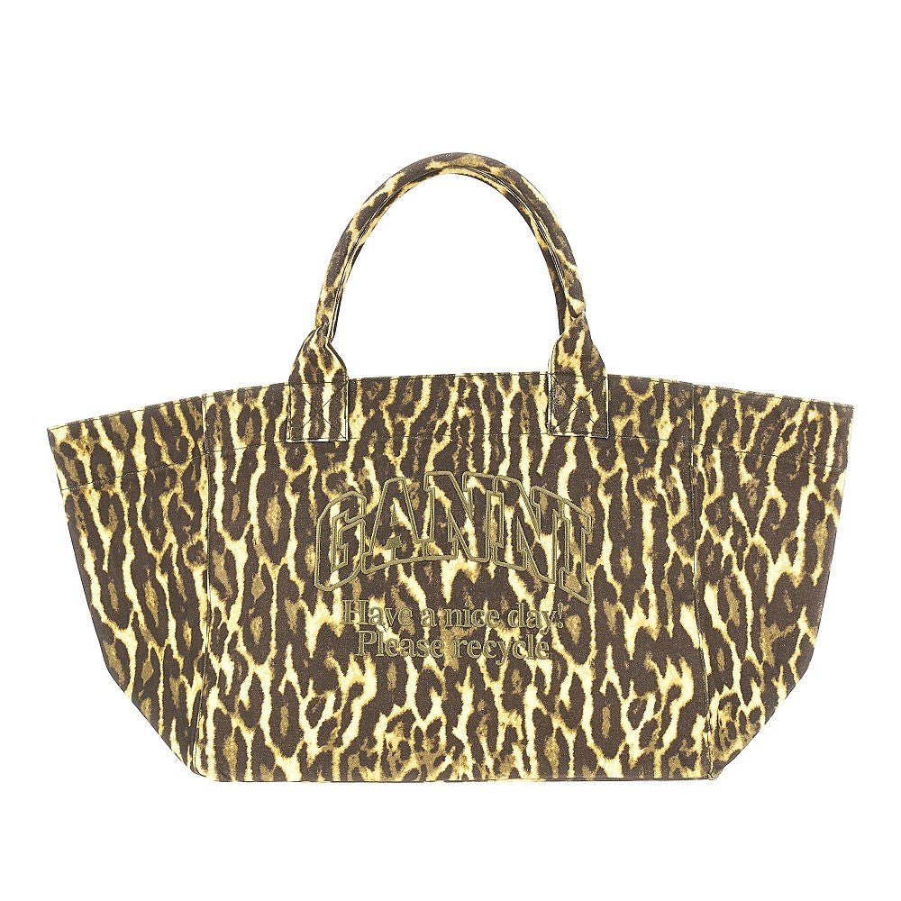 Tote bag XXL in tela leopardata