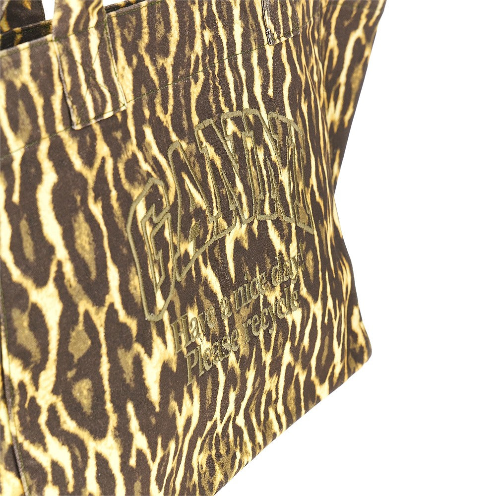 Tote bag XXL in tela leopardata