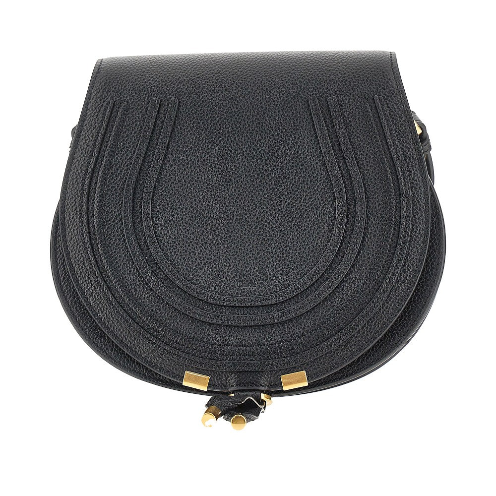 Grained leather 'Marcie' saddle bag