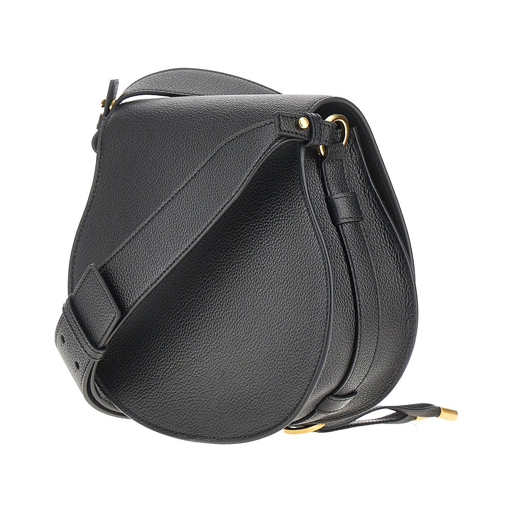 Grained leather 'Marcie' saddle bag