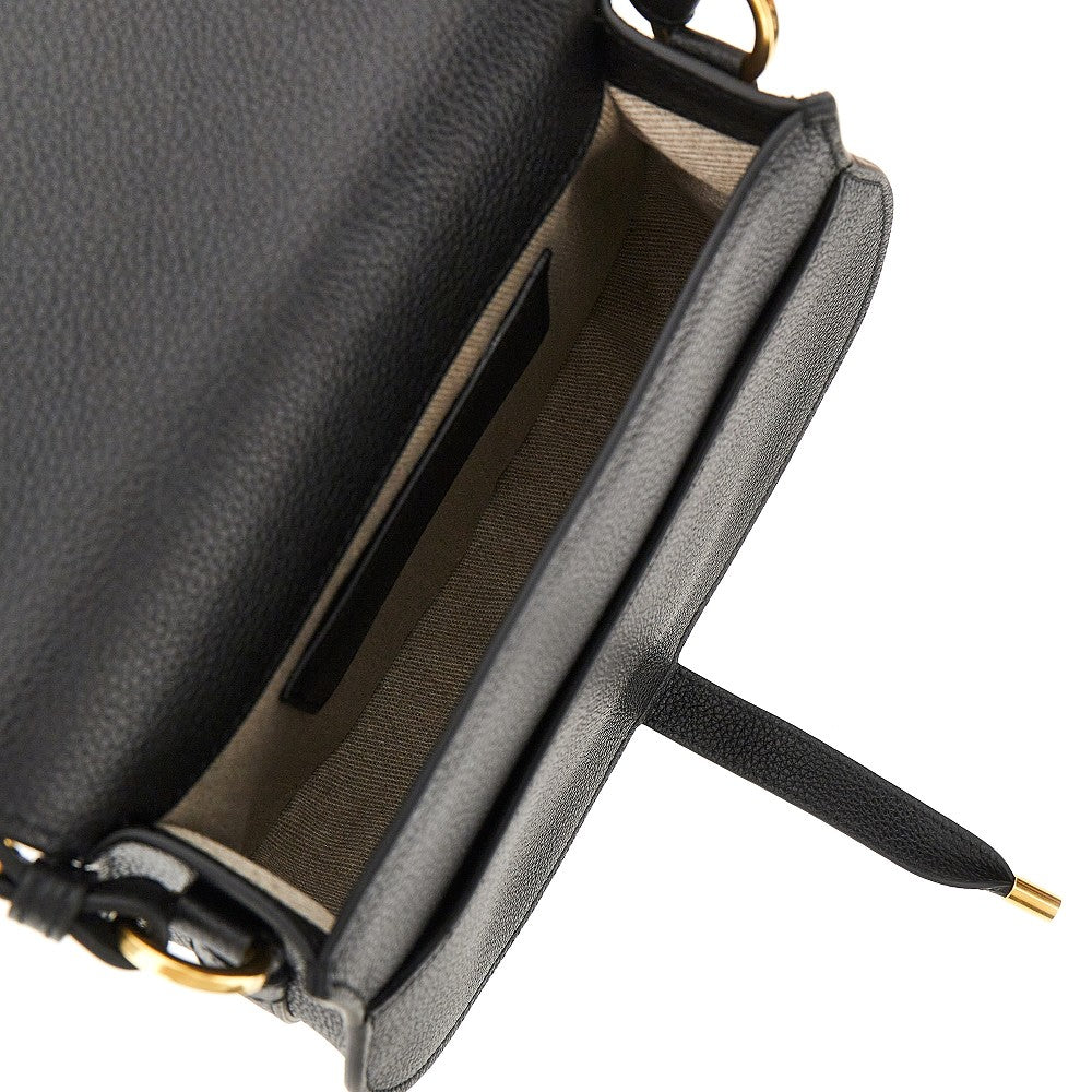Grained leather 'Marcie' saddle bag