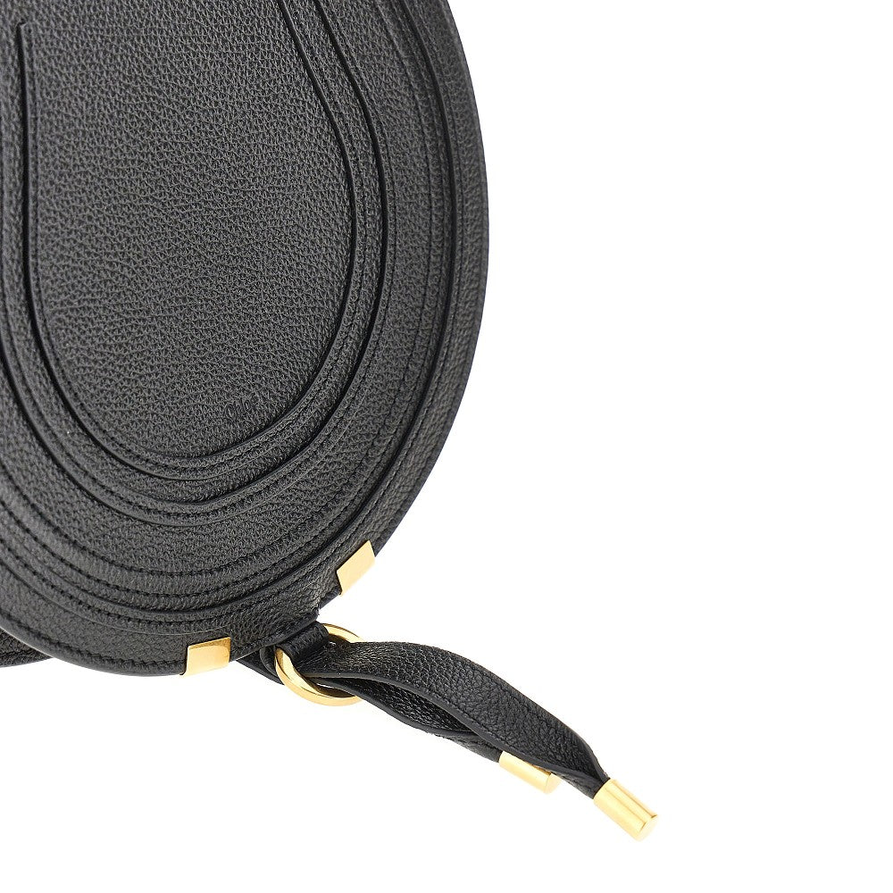 Grained leather 'Marcie' saddle bag