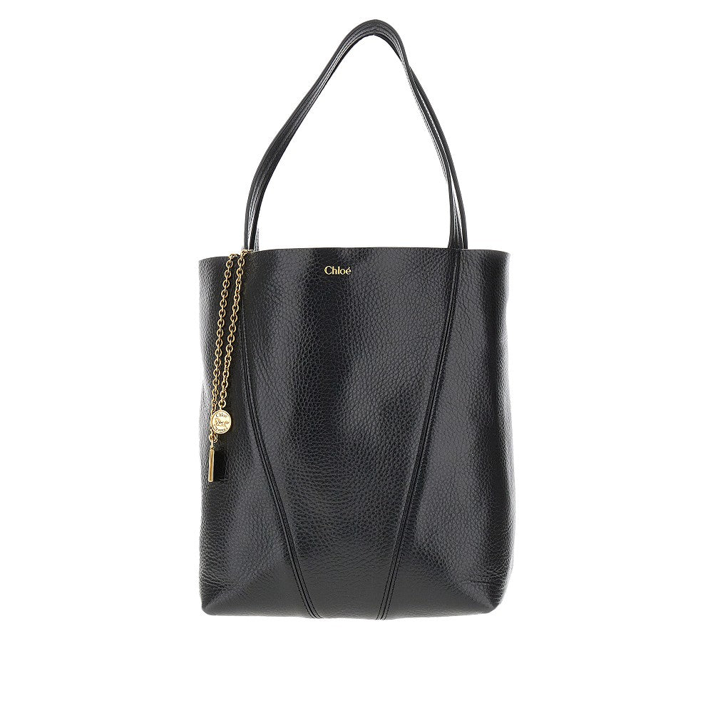 Grained leather medium 'Spin' bag
