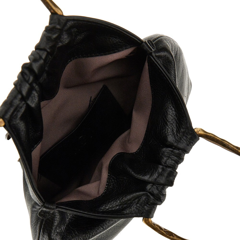 Leather medium 'Delia' pouch