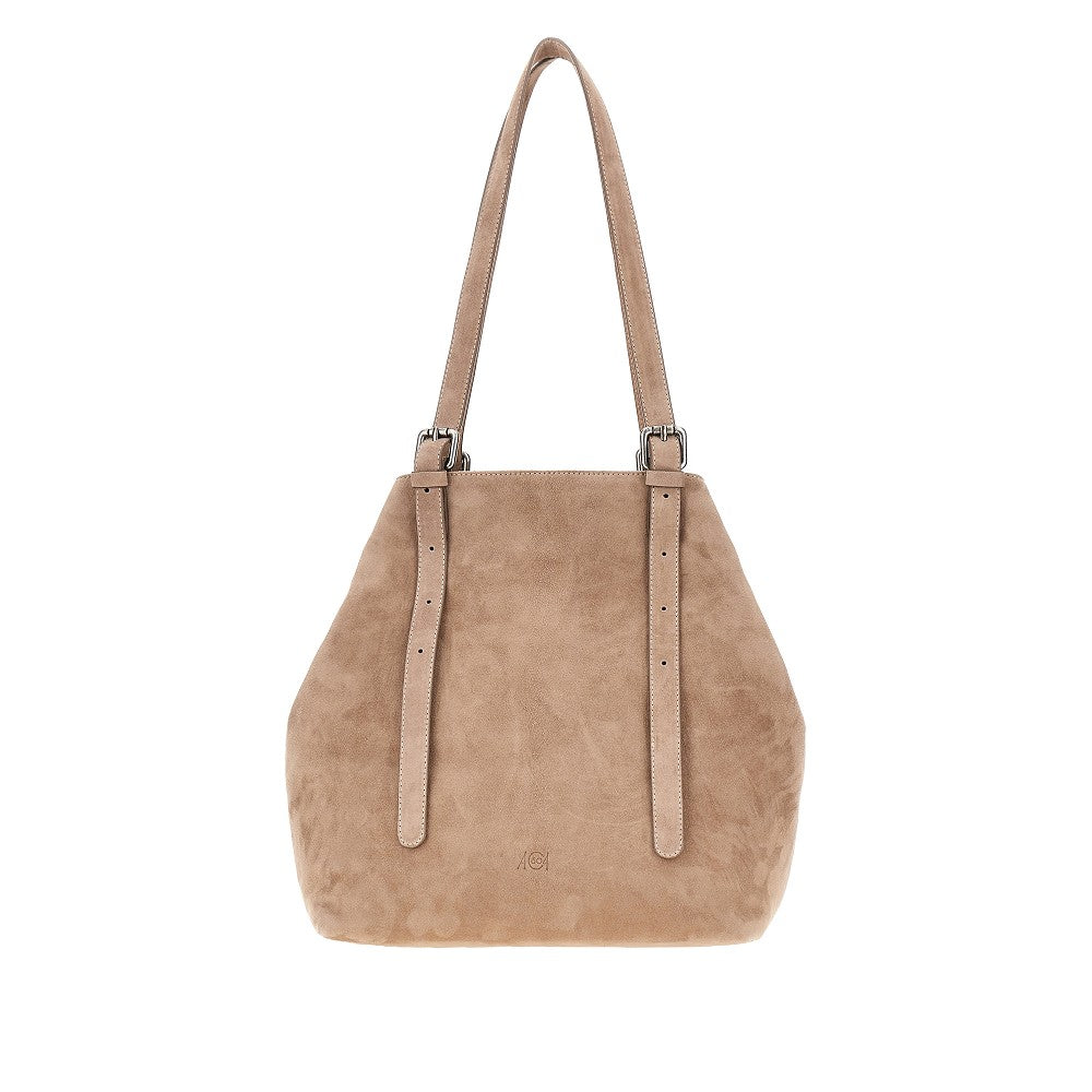 Borsa 'Galatea' media in pelle scamosciata