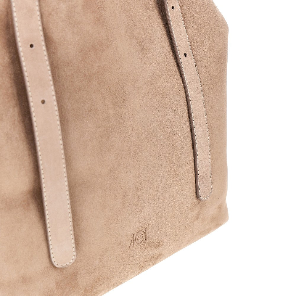 Borsa 'Galatea' media in pelle scamosciata