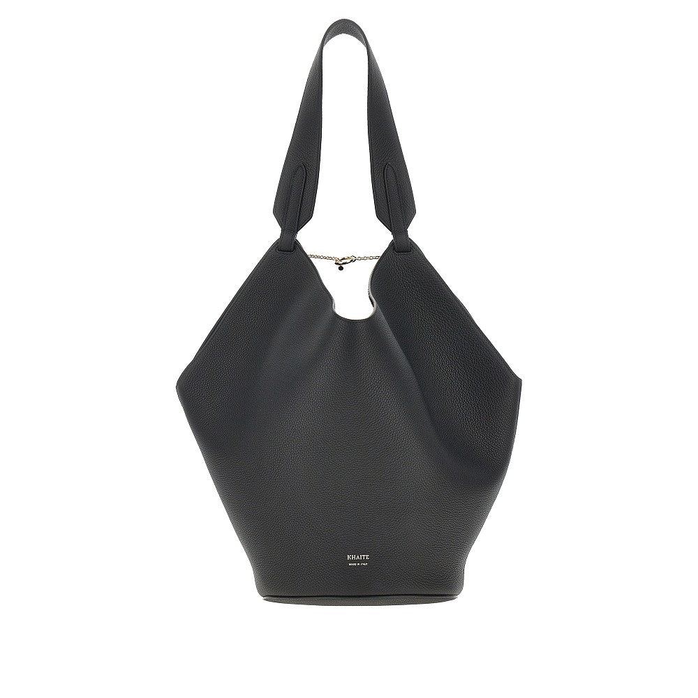 Small leather 'Lotus' tote bag