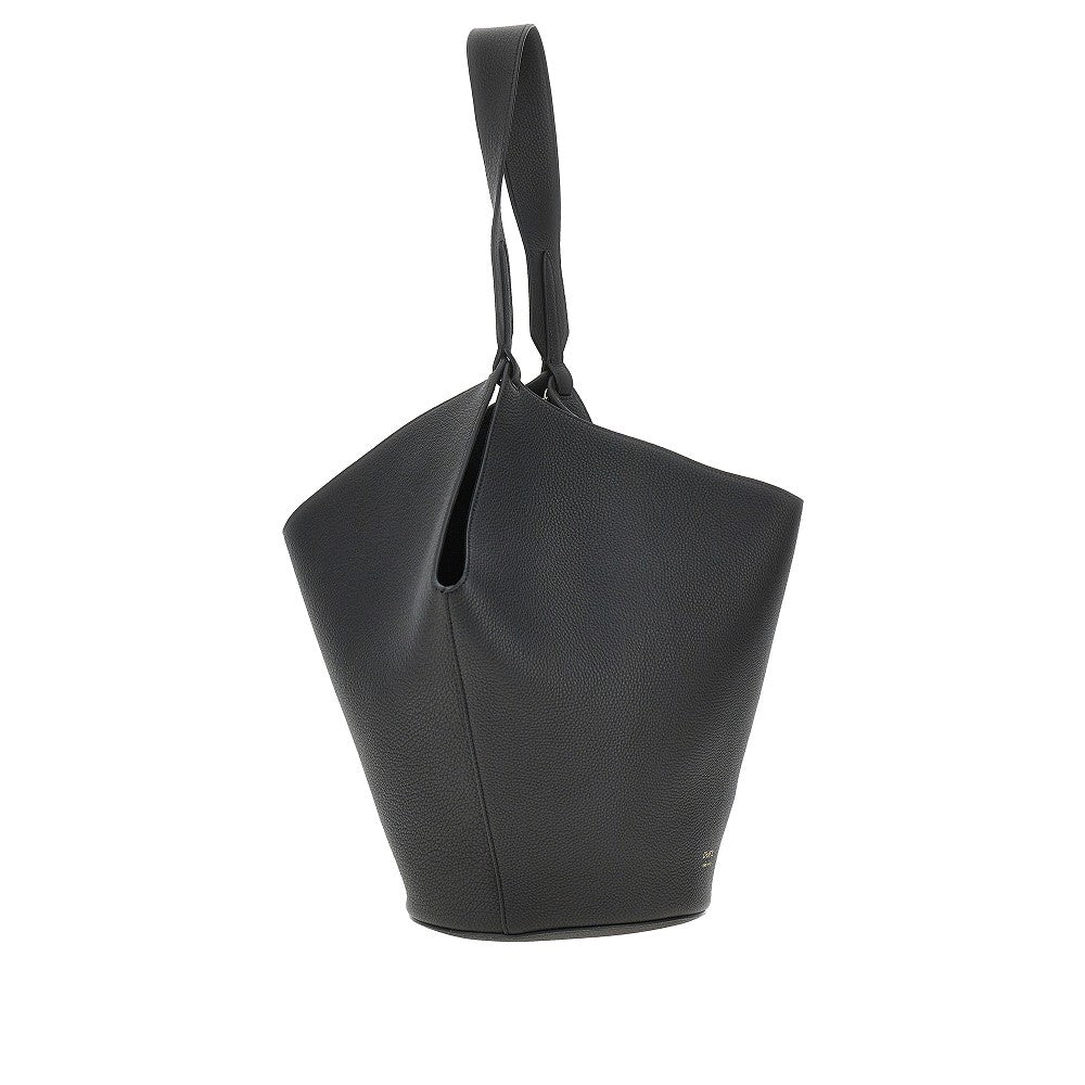 Small leather 'Lotus' tote bag