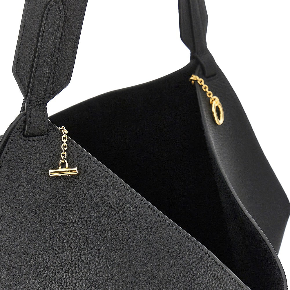 Small leather 'Lotus' tote bag