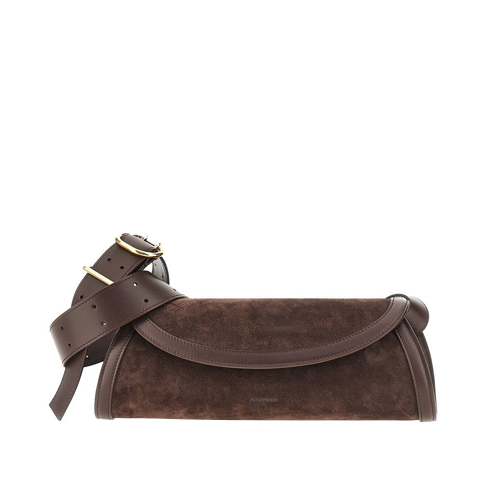 Borsa 'Cannolo' piccola in pelle scamsciata